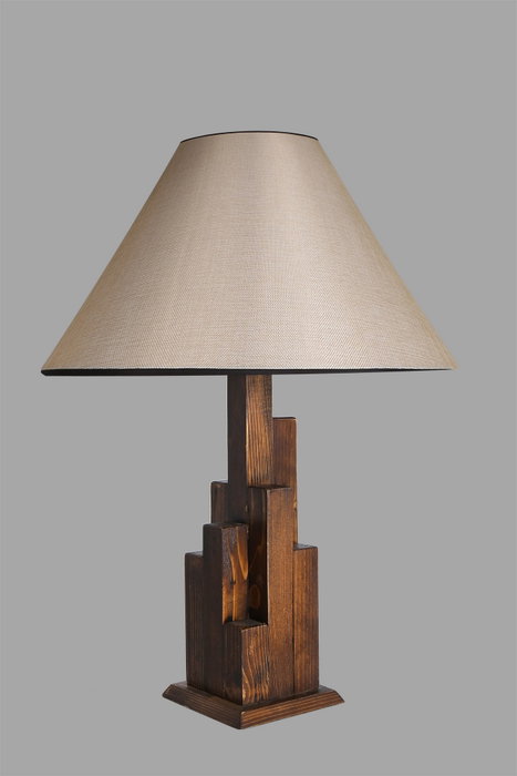 Opviq Lámpara de Mesa de Madera Color Nogal con Pantalla de Tela Opviq Lámpara de Mesa de Madera Color Nogal con Pantalla de Tela